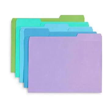 Sturdy Ocean Tone Colored File Folders for Organization