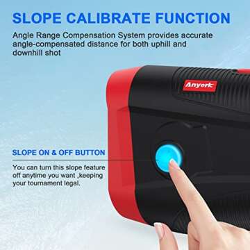 Anyork Golf Laser Rangefinder - Magnetic & Rechargeable