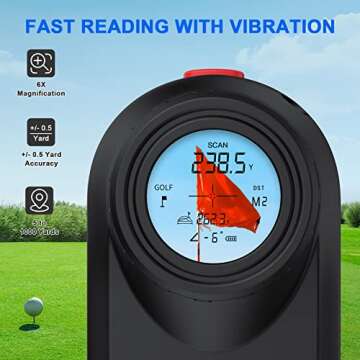 Anyork Golf Laser Rangefinder - Magnetic & Rechargeable