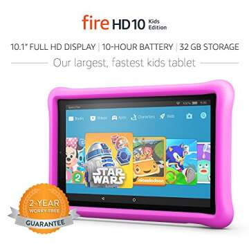 Fire HD 10 Kids Edition Tablet, 10.1" 1080p Full HD Display, 32 GB, Pink Kid-Proof Case (Previous Generation - 7th)