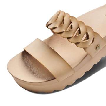 Reef Women's Cushion Vista Hi Twist Sandal, Seashell, 8.5