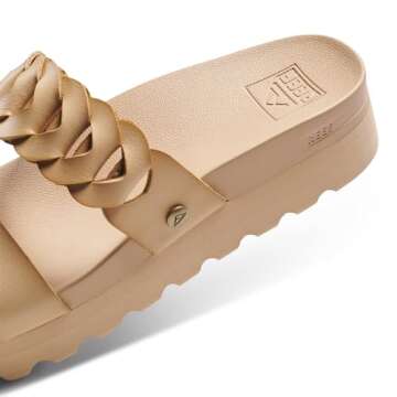 Reef Women's Cushion Vista Hi Twist Sandal, Seashell, 8.5