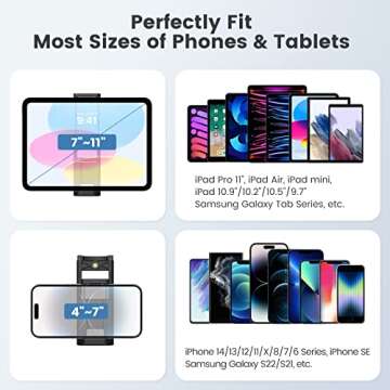 MoKo 60" Camera Tripod for Canon Nikon, Lightweight Aluminum DSLR Camera Stand Holder with Carrying Bag, Universal Phone Tablet Mount and Wireless Remote, Max Load 6.61 lbs, Black