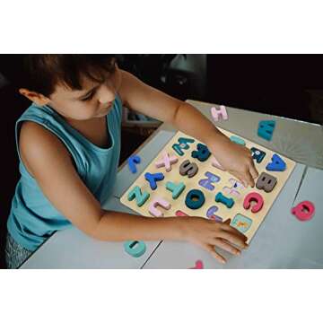 Alphabet Puzzle - Premium ABC Wooden Peg Puzzle - Extra Large