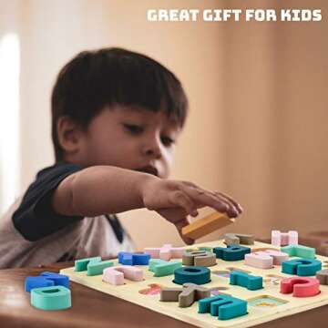 Alphabet Puzzle - Premium ABC Wooden Peg Puzzle - Extra Large