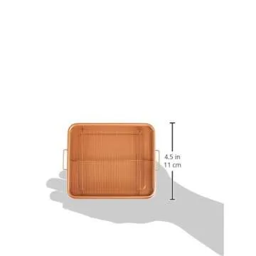 Gotham Steel Crisper Tray for Oven, 2 Piece Nonstick Copper Crisper Tray and Basket, Air Fry in your Oven, Great for Baking and Crispy Foods, As Seen on TV – Extra Large Size, 13.4” x 11.4”