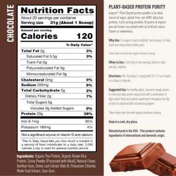 Isopure Vegan Protein Powder Chocolate, 20g per Serving, Gluten-Free