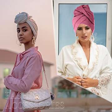 Geyoga 12 Pieces Head Wraps for Women Turbans Nurses Head Wrap Headband Scarf Soft Head Wraps for Black Women Hijab (Bright Colors)