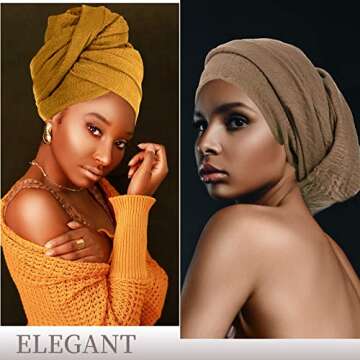 Geyoga 12 Pieces Head Wraps for Women Turbans Nurses Head Wrap Headband Scarf Soft Head Wraps for Black Women Hijab (Bright Colors)