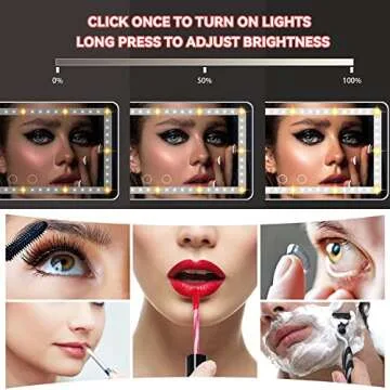 Deer Lady Car Visor Vanity Mirror, USB Rechargeable, 3 Light Modes, Built-in Lithium Battery