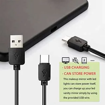 Deer Lady Car Visor Vanity Mirror, USB Rechargeable, 3 Light Modes, Built-in Lithium Battery