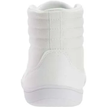 WHITIN Women's Wide High Top Zero Drop Barefoot Shoes Minimalist Fashion Sneakers Size 5.5W Casual Canvas Trainer Walking Lifting Gym All White 36