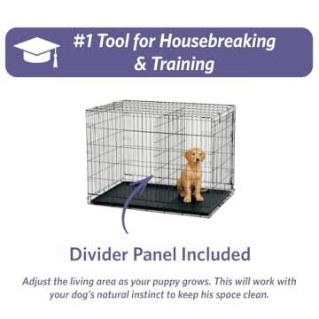 MidWest Homes for Pets Newly Enhanced Single Door iCrate Dog Crate, Includes Leak-Proof Pan, Floor Protecting Feet , Divider Pane l & New Patented Features