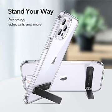 ESR Boost Phone Kickstand, Vertical and Horizontal Stand, Adjustable Angle, Compatible with iPhone 16/16 Plus/16 Pro/16 Pro Max, iPhone 15/14/13/12 Series, Samsung Galaxy S25/S24/S23/S22/S21, Black