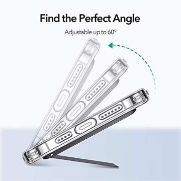 ESR Boost Phone Kickstand, Vertical and Horizontal Stand, Adjustable Angle, Compatible with iPhone 16/16 Plus/16 Pro/16 Pro Max, iPhone 15/14/13/12 Series, Samsung Galaxy S25/S24/S23/S22/S21, Black