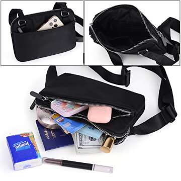 UTO Small Crossbody Bags for Women Water-Repellent Fashion Nylon Shoulder Purse 3 Zipper Pockets