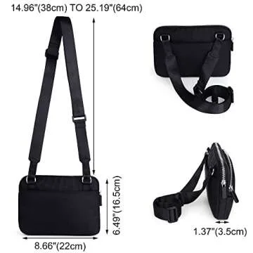 UTO Small Crossbody Bags for Women Water-Repellent Fashion Nylon Shoulder Purse 3 Zipper Pockets
