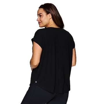 RBX Women's Plus Size V-Neck Tunic Jersey Tee - Relaxed Fit, Chic Style