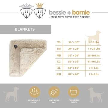 Bessie and Barnie Blanket - Extra Plush Faux Fur Dog Blanket - Reversible Pet Blanket for Dogs and C...