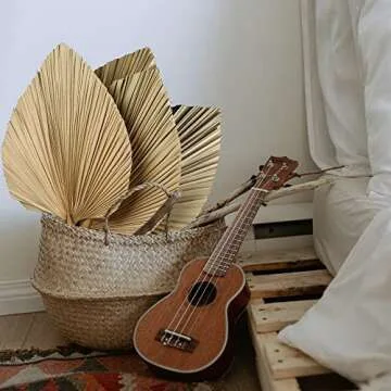 Sggvecsy Dried Palm Leaves 4 Pieces 18.1’’ Natural Dried Palm Spears Large Dried Palm Fans Dried Flower Bouquet for Boho Wedding Home Party Kitchen Vase Farmhouse Table Arrangements Anniversary Decor