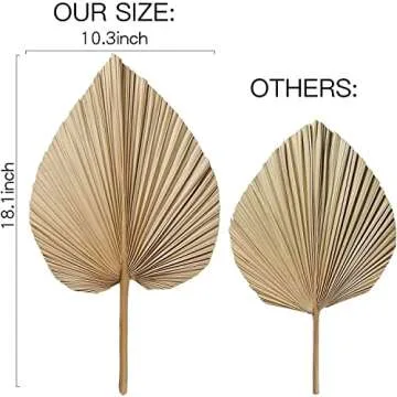 Sggvecsy Dried Palm Leaves 4 Pieces 18.1’’ Natural Dried Palm Spears Large Dried Palm Fans Dried Flower Bouquet for Boho Wedding Home Party Kitchen Vase Farmhouse Table Arrangements Anniversary Decor