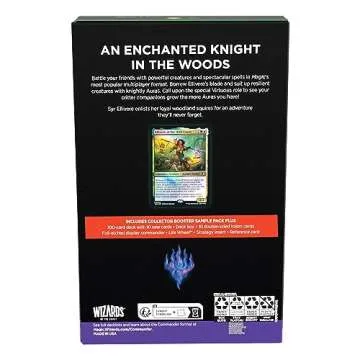 Magic The Gathering Wilds of Eldraine Commander Deck - Virtue and Valor (100-Card Deck, 2-Card Collector Booster Sample Pack + Accessories)