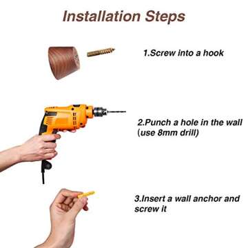 Shappy 6 Pieces Wooden Coat Hooks Wall Mounted Single Cone Wood Hook Rustic Wall Coat Rack for Living Room Hanging Coats, Hats, Bags