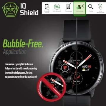 IQShield Screen Protector Compatible with Samsung Galaxy Watch Active (Galaxy Watch Active2 40mm) (6-Pack) Anti-Bubble Clear TPU Film