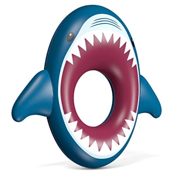 Jasonwell Inflatable Shark Pool Float Shark Floaties Water Fun Summer Beach Swimming Pool Tube Inflatables Ride on Pool Party Raft Lounge Toys for Kids & Adults