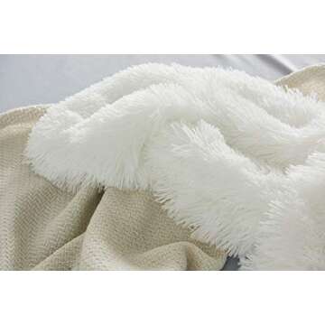 COIZA Body Pillow Cover, Big Plush Shaggy Luxury Ultra Soft Body Pillowcase with Zipper, Throw Body Pillow Cases (White, 21 * 54")