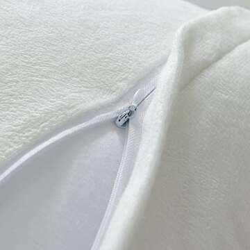 COIZA Body Pillow Cover, Big Plush Shaggy Luxury Ultra Soft Body Pillowcase with Zipper, Throw Body Pillow Cases (White, 21 * 54")