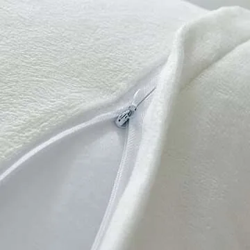 COIZA Body Pillow Cover, Big Plush Shaggy Luxury Ultra Soft Body Pillowcase with Zipper, Throw Body Pillow Cases (White, 21 * 54")