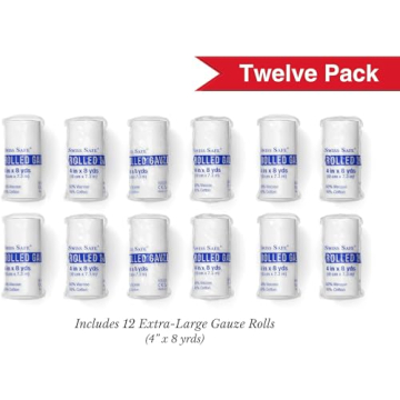 Swiss Safe Long Elastic Stretch Gauze Rolls 4" x 8 Yards