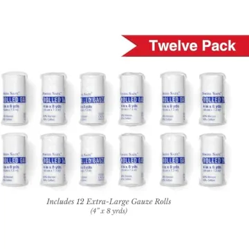 Swiss Safe Long Elastic Stretch Gauze Rolls 4" x 8 Yards