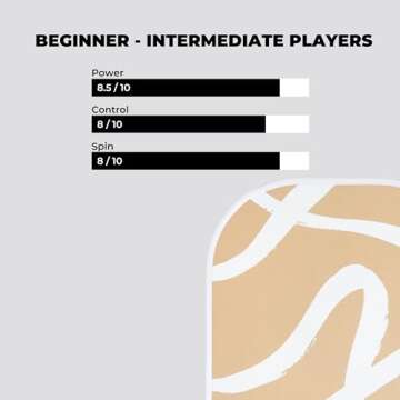 Holbrook Pickleball Paddle - Sport Series, USAPA Approved Pickleball Racket with Durable Fiberglass Surface, Honeycomb Core, Large Sweet Spot, & Stylish Design, Skill Levels (Dune)