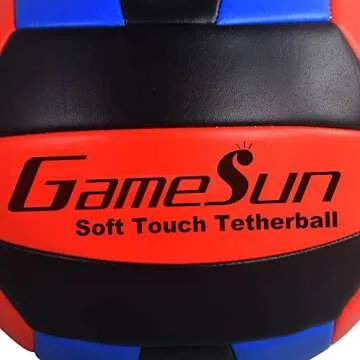 Gamesun Tetherball Ball and Rope Set- Tetherball Ball with Rope and Carabineer Hoop, Two-Needles Pump, Glow in Dark