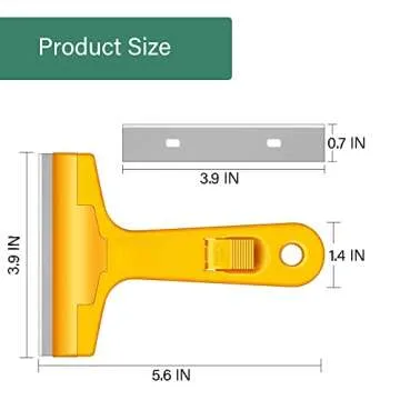 4" Razor Blade Scraper Tool - 10 Extra Blades Included