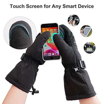 Heated Ski Mittens for Men Women - Stay Warm All Winter