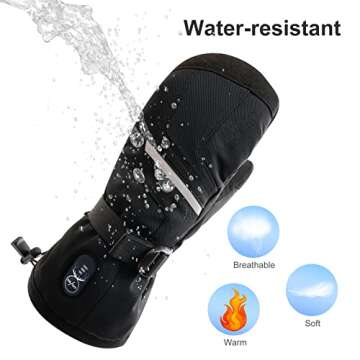 Heated Ski Mittens for Men Women - Stay Warm All Winter
