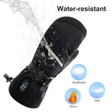 Heated Ski Mittens for Men Women - Stay Warm All Winter