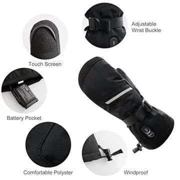 Heated Ski Mittens for Men Women - Stay Warm All Winter