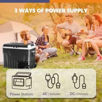 EKOJUCE 12V Portable Fridge with Wheels - 53 Quart Travel Cooler