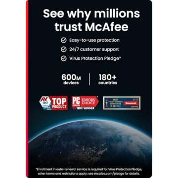 McAfee Total Protection 5-Device 2025 |15 Month Subscription | Security Software Includes Antivirus, Secure VPN, Password Manager, Identity Monitoring | Download