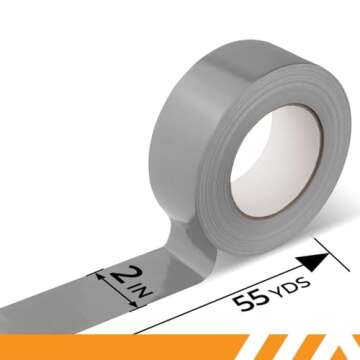 GTSE Silver Duct Tape, 2 Inches x 55 Yards (164 ft), Heavy Duty, Waterproof Repair Tape for Indoor or Outdoor Use, 1 Roll