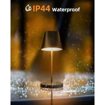 Quntis Cordless Table Lamp Set of 2, Rechargeable Battery Operated Lamp, Touch Control, Stepless Dimming Portable LED Desk Lamp for Restaurant, Patio, Outdoor, Coffee Shop - Carbon Black