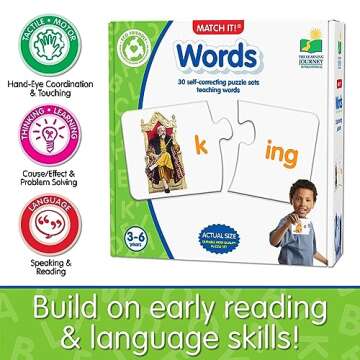 Match It! Words - Self-Correcting Reading Puzzle