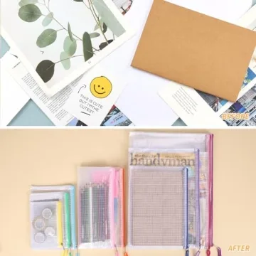 EOOUT 20pcs Mesh Zipper Pouch, Waterproof Zipper Bags, 8 Sizes Plastic Travel Pouch, 10 Colors, Multipurpose for Board Game, Travel Storage, School Supplies, Office Appliances, Home Organize