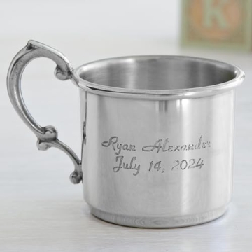 Personalized Pewter Baby Cup - Unique Newborn Gift