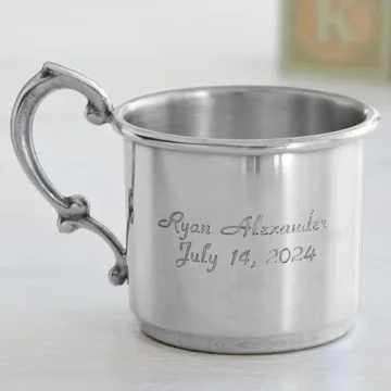 Personalized Pewter Baby Cup - Unique Newborn Gift