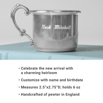 Personalized Pewter Baby Cup - Unique Newborn Gift